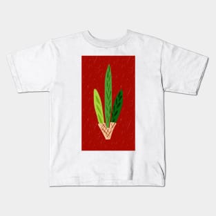 Lulav Dark Red Print Kids T-Shirt